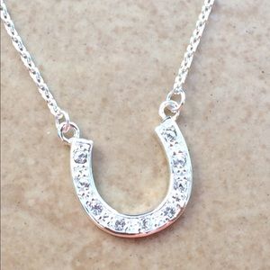 Sterling Silver 925 Crystal Horseshoe Necklace